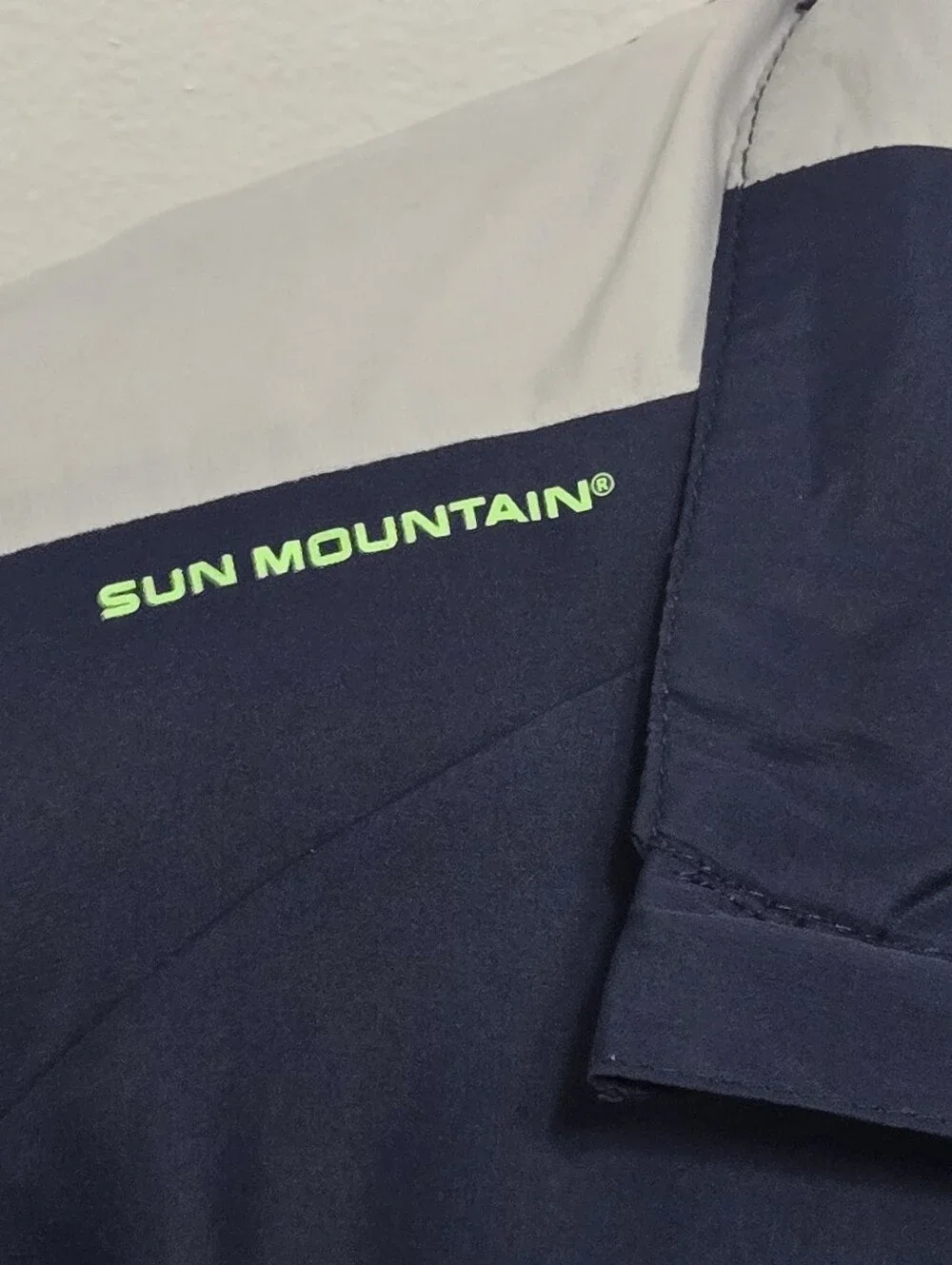 Sun Mountain Wind Wear Golf 1/4 Zip Windbreaker w/Pockets, Blue & Gray, Men's L